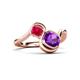 3 - Nerida 1.12 ctw Cushion Shape Amethyst and Princess Shape Created Ruby Women Toi Et Moi Wave Engagement Ring 