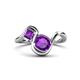 1 - Nerida 1.12 ctw Cushion & Princess Shape Amethyst Women Toi Et Moi Wave Engagement Ring 