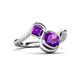 3 - Nerida 1.12 ctw Cushion & Princess Shape Amethyst Women Toi Et Moi Wave Engagement Ring 