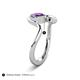 5 - Nerida 1.12 ctw Cushion & Princess Shape Amethyst Women Toi Et Moi Wave Engagement Ring 