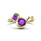 1 - Nerida 1.12 ctw Cushion & Princess Shape Amethyst Women Toi Et Moi Wave Engagement Ring 