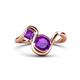 1 - Nerida 1.12 ctw Cushion & Princess Shape Amethyst Women Toi Et Moi Wave Engagement Ring 