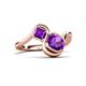 3 - Nerida 1.12 ctw Cushion & Princess Shape Amethyst Women Toi Et Moi Wave Engagement Ring 