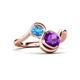 3 - Nerida 1.15 ctw Cushion Shape Amethyst and Princess Shape Blue Topaz Women Toi Et Moi Wave Engagement Ring 