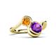 3 - Nerida 1.12 ctw Cushion Shape Amethyst and Princess Shape Citrine Women Toi Et Moi Wave Engagement Ring 