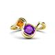 1 - Nerida 1.12 ctw Cushion Shape Amethyst and Princess Shape Citrine Women Toi Et Moi Wave Engagement Ring 