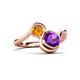 3 - Nerida 1.12 ctw Cushion Shape Amethyst and Princess Shape Citrine Women Toi Et Moi Wave Engagement Ring 