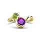 1 - Nerida 1.15 ctw Cushion Shape Amethyst and Princess Shape Peridot Women Toi Et Moi Wave Engagement Ring 