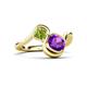 3 - Nerida 1.15 ctw Cushion Shape Amethyst and Princess Shape Peridot Women Toi Et Moi Wave Engagement Ring 