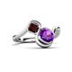 3 - Nerida 1.15 ctw Cushion Shape Amethyst and Princess Shape Red Garnet Women Toi Et Moi Wave Engagement Ring 