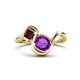 1 - Nerida 1.15 ctw Cushion Shape Amethyst and Princess Shape Red Garnet Women Toi Et Moi Wave Engagement Ring 