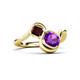 3 - Nerida 1.15 ctw Cushion Shape Amethyst and Princess Shape Red Garnet Women Toi Et Moi Wave Engagement Ring 