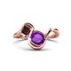 1 - Nerida 1.15 ctw Cushion Shape Amethyst and Princess Shape Red Garnet Women Toi Et Moi Wave Engagement Ring 