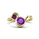 1 - Nerida 1.15 ctw Cushion Shape Amethyst and Princess Shape Rhodolite Garnet Women Toi Et Moi Wave Engagement Ring 