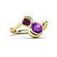 3 - Nerida 1.15 ctw Cushion Shape Amethyst and Princess Shape Rhodolite Garnet Women Toi Et Moi Wave Engagement Ring 