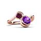 3 - Nerida 1.15 ctw Cushion Shape Amethyst and Princess Shape Rhodolite Garnet Women Toi Et Moi Wave Engagement Ring 