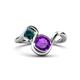 1 - Nerida 1.12 ctw Cushion Shape Amethyst and Princess Shape London Blue Topaz Women Toi Et Moi Wave Engagement Ring 