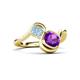 3 - Nerida 1.12 ctw Cushion Shape Amethyst and Princess Shape Aquamarine Women Toi Et Moi Wave Engagement Ring 