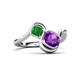 3 - Nerida 1.12 ctw Cushion Shape Amethyst and Princess Shape Green Garnet Women Toi Et Moi Wave Engagement Ring 