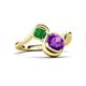 3 - Nerida 1.12 ctw Cushion Shape Amethyst and Princess Shape Green Garnet Women Toi Et Moi Wave Engagement Ring 