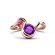 1 - Nerida 1.12 ctw Cushion Shape Amethyst and Princess Shape Pink Tourmaline Women Toi Et Moi Wave Engagement Ring 