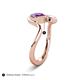 5 - Nerida 1.12 ctw Cushion Shape Amethyst and Princess Shape Pink Tourmaline Women Toi Et Moi Wave Engagement Ring 