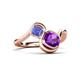 3 - Nerida 1.15 ctw Cushion Shape Amethyst and Princess Shape Tanzanite Women Toi Et Moi Wave Engagement Ring 