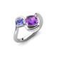 4 - Nerida 1.15 ctw Cushion Shape Amethyst and Princess Shape Tanzanite Women Toi Et Moi Wave Engagement Ring 