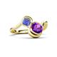 3 - Nerida 1.15 ctw Cushion Shape Amethyst and Princess Shape Tanzanite Women Toi Et Moi Wave Engagement Ring 