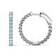 1 - Melissa 1.20 ctw (2.30 mm) Inside Outside Round Aquamarine Eternity Hoop Earrings 