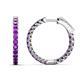 1 - Melissa 1.20 ctw (2.30 mm) Inside Outside Round Amethyst Eternity Hoop Earrings 