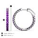 3 - Melissa 1.20 ctw (2.30 mm) Inside Outside Round Amethyst Eternity Hoop Earrings 