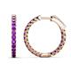 1 - Melissa 1.20 ctw (2.30 mm) Inside Outside Round Amethyst Eternity Hoop Earrings 