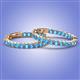 2 - Melissa 1.80 ctw (2.30 mm) Inside Outside Round Blue Topaz Eternity Hoop Earrings 