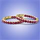 2 - Melissa 2.10 ctw (2.30 mm) Inside Outside Round Rhodolite Garnet Eternity Hoop Earrings 