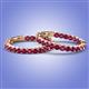 2 - Melissa 2.10 ctw (2.30 mm) Inside Outside Round Rhodolite Garnet Eternity Hoop Earrings 