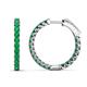 1 - Melissa 1.20 ctw (2.30 mm) Inside Outside Round Emerald Eternity Hoop Earrings 