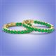 2 - Melissa 1.20 ctw (2.30 mm) Inside Outside Round Emerald Eternity Hoop Earrings 