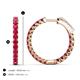 3 - Melissa 2.00 ctw (2.30 mm) Inside Outside Round Ruby Eternity Hoop Earrings 