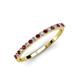 3 - Iskra 1.50 mm Round Red Garnet and Diamond 18 Stone Wedding Band 