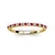 4 - Iskra 1.50 mm Round Red Garnet and Diamond 18 Stone Wedding Band 