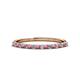 1 - Iskra 1.50 mm Round Rhodolite Garnet and Diamond 18 Stone Wedding Band 