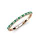 3 - Iskra 1.50 mm Round Emerald and Diamond 18 Stone Wedding Band 