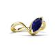 5 - Oceara 1.40 ct Marquise Shape Created Blue Sapphire Women Wave Solitaire Engagement Ring 