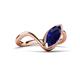 5 - Oceara 1.40 ct Marquise Shape Created Blue Sapphire Women Wave Solitaire Engagement Ring 