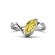 1 - Oceara 1.35 ct Marquise Shape Created Yellow Sapphire Women Wave Solitaire Engagement Ring 