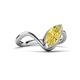 5 - Oceara 1.35 ct Marquise Shape Created Yellow Sapphire Women Wave Solitaire Engagement Ring 