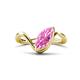 1 - Oceara 1.35 ct Marquise Shape Created Pink Sapphire Women Wave Solitaire Engagement Ring 