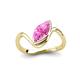 4 - Oceara 1.35 ct Marquise Shape Created Pink Sapphire Women Wave Solitaire Engagement Ring 