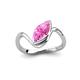 4 - Oceara 1.35 ct Marquise Shape Created Pink Sapphire Women Wave Solitaire Engagement Ring 